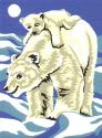 Polar Bears. Acrylic-painting with 6 colors, 130x180 mm, April 2001